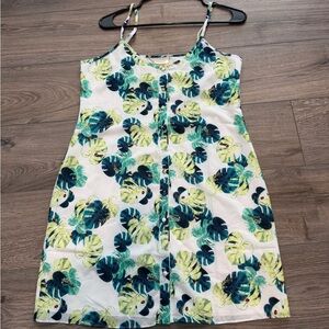 Whitney Eve Green and Blue Leaf Print Dress